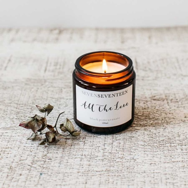 Black Pomegranate Candle - Mood Boosting - All The Love